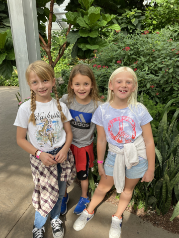 Students at the butterfly conservatory.