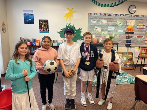 Students dressed up as their famous person for the wax museum.