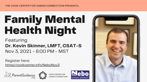 Virtual Family Mental Health Night, Nov. 3 at 6:00 pm. Go to https://cookcenter.info/NeboNov3 to register.