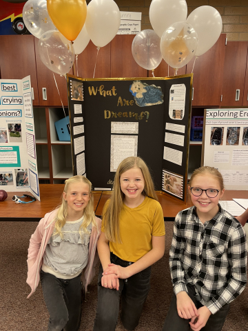 Students with their science fair project.