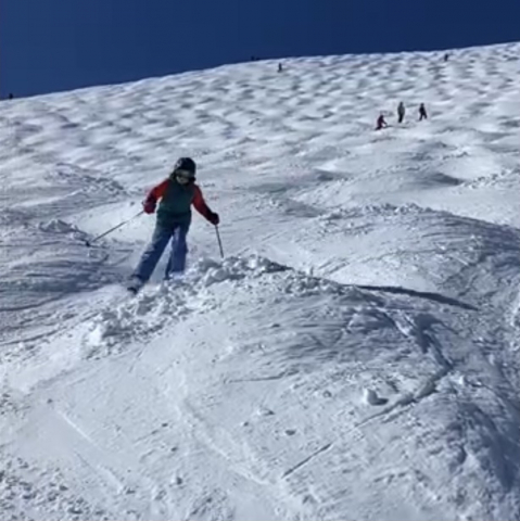 Student skiing.