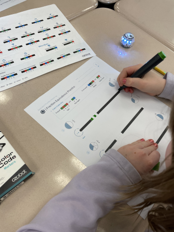 Mrs. Porter's students using Ozobots to learn math.