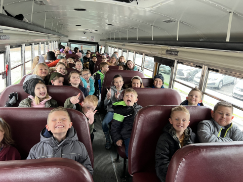 Second graders on the bus.