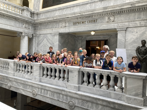 Students at the Capitol Building.