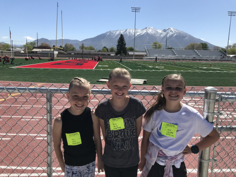 Students at the track meet.