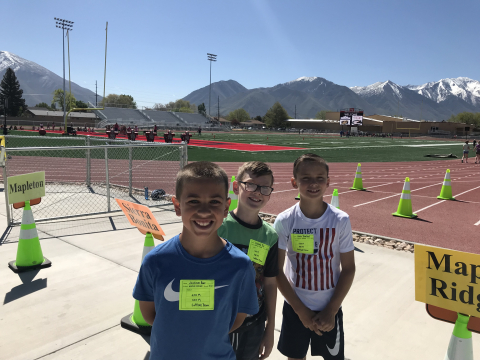 Students at the track meet.