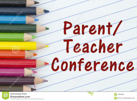 image of pencil and paper with parent-teacher conference title