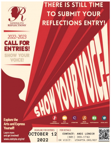 Reflections theme: Show your voice. Entries are due by Wednesday, Oct. 12th.