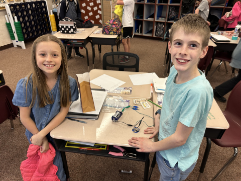Students learning about circuits.