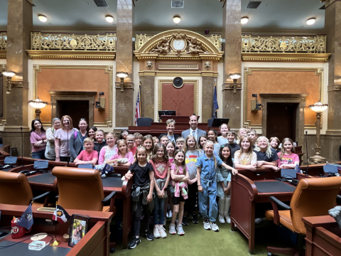 Mrs. Sanders' class with Representative Whyte.