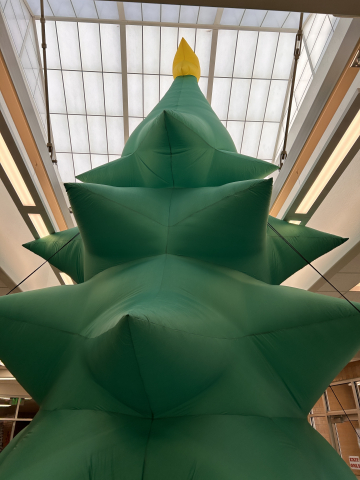 Extra large blow up Christmas tree.