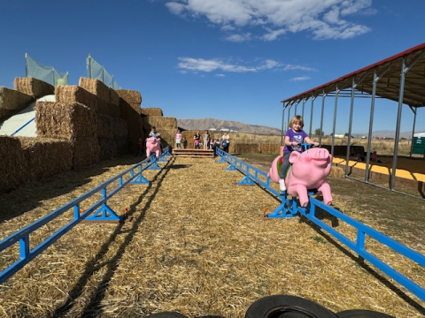 Students riding on a ride at Glen Rays.