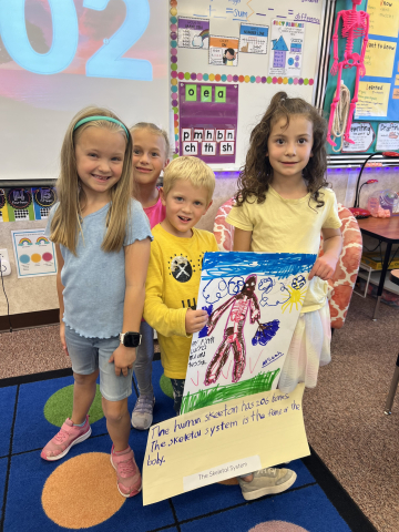 Students holding their posters.