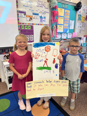 Students holding their posters.