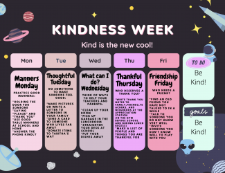 Kindness Week Calendar of Activities