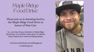 Drop off donations for the food drive at Maple Ridge now until December 22nd.